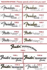 Telecaster Wasserrutschen Aufkleber - verschiedene Typen