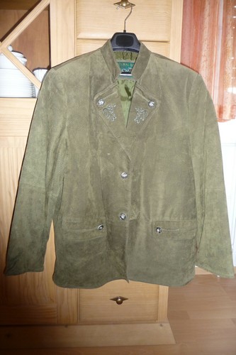 Lederjanker grün mit weste - grün,