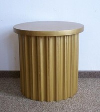 Podest Sockel Statuen & Skulpturen Blumenbank Holz Antiker Gold-Look Dekopodest