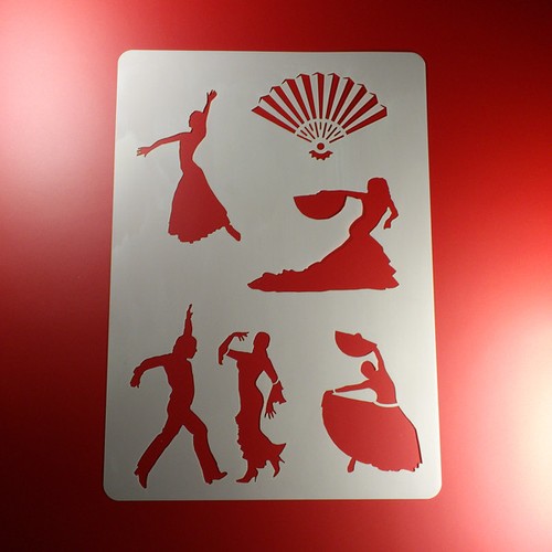 Schablone flamenco tänzer - a3,