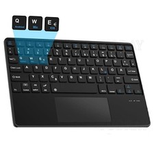 DE Touchpad Tastatur Funk Maus Wireless Kabellos Bluetooth Keybard QWERTZ Layout