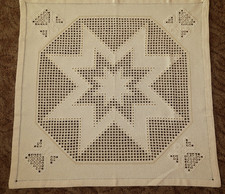 Schöne  Hardanger Weihnachtsdecke-Handarbeit-Stickerei-Stern-Engel-Tischdecke