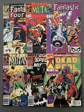 6 Marvel Comics New Mutants, Fantastic Four, G.I. Joe Special Missions, Deadpool
