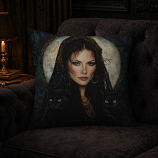 Dark Dekokissen Katze Gothic