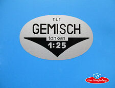 Aufkleber "Nur Gemisch tanken