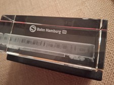 S-Bahn Hamburg DBAG - Acrylblock mit Zug Baureihe 474-Hologramm Werbeartikel