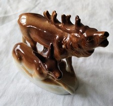 Wagner & Apel-Porzellan-Rehgruppe-Rehbock/Rehkitz 50er 60er Jahre DDR