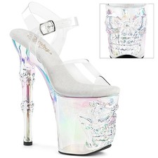RAPTURE-808HT Pleaser High Heels Plateausandaletten klar holographisch getönt
