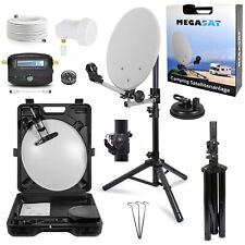 MEGASAT Camping Koffer SAT Anlage Schüssel + Stativ + LNB + Sat Finder Kabel HD