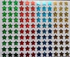 120x STERNE bunt GLITZER Deko Bastel Weihnacht Sticker Aufkleber Weltraum All