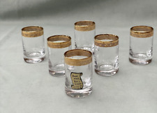 6 Murano Medici Schnaps Gläser  Stamper Goldrand ziseliert wunderschön TOP