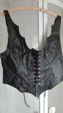 Echt leder top - leder,