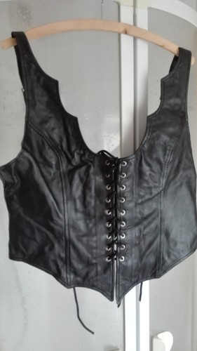 Echt leder top - leder,