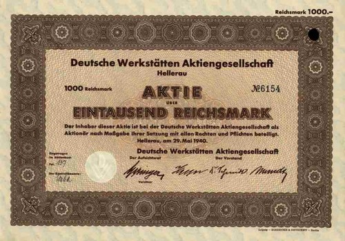 Deutsche werkstätten veb 1940 - werkstätten,