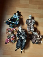 5x Harlekin Puppe Clown mit