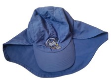 HYPHEN Kinder Sonnenhut mit Nackenschutz Blau Gr. 50 Baumwolle UV-Schutz