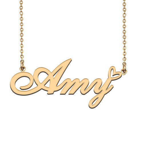 18k vergoldet namenskette amy - 18k,