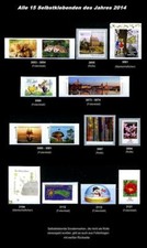 SELBSTKLEBENDE - alle des Jahres 2014** (bunte Rückseite)