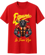 Spanien Stier T-Shirt Emblem Wappen Fahne Cartoon  Rot NK 3
