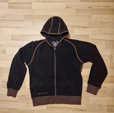 schwarz / braune Pfiff Equestrian Line Fleecejacke mit Kapuze - Gr. M