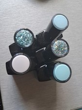 5 X Jolifine Shellac Blau Hell Glitter  TÖNE