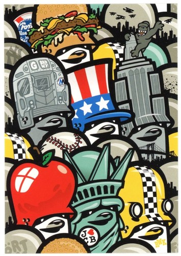 Flying fortress street art - fortress,