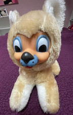 DDR Plüschtier Gummigesicht Kult Hund beigefarben Ostalgie