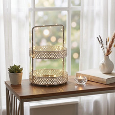 Silber Etagere Metall Glas