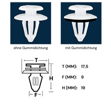 20x Türverkleidung Clips