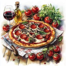 Wandbild Küche Pizza Rustikal