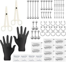 60 Stück Piercing Kit Set Zum
