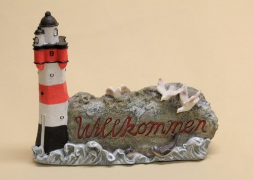 Leuchtturm willkommen schild - willkommen,