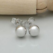 Ohrringe Ohrstecker Kugeln Ø ca.  6,4 mm in 585/14K Weißgold
