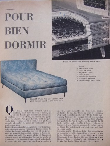 Werbung 1958 tréca matratze - 1958,