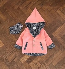 Mädchen Fleecejacke mit Wollanteil Übergangsjacke rosa mitwachsend Gr. 104 cm