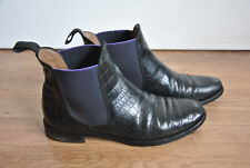 Pertini Chelsea Boot Boots schwarz Stiefelette Gr. 38 Reptil Muster Echt Leder