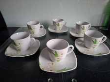 6 Kaffeetassen und 6 Untertassen        Kaffeegeschirr      Van Well