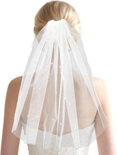 Perle Brautschleier Kurz, 50cm