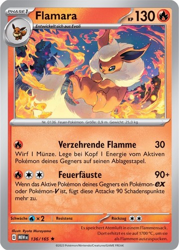 Pokemon 151 flamara holo mew - holo,