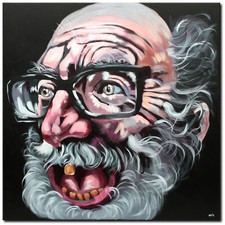 NOVAARTE Acryl Bild Gemälde Mann Abstrakt Malerei Opa Kunst Modern Zahn ORIGINAL