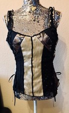 Abendtop/Corsage, Farbe schwarz/Gold, Größe 40