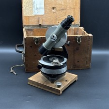 Altes Mikroskop Theodolit Präzision Gerät Box Antiquität Optik antik Sammler top