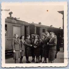 Wehrmachthelferin Blitzmädchen Ärmelabzeichen Bahnhof Eisenbahn - WK2 Foto 6x6cm