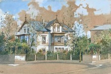 Jugendstil Aquarell Gemälde