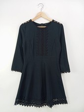 ZARA festliches Kleid Damen Gr. 38/M Schwarz Elegant Spitze Vintage