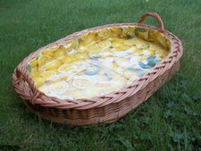 Serviertablett Tablett  aus Weide mit Innenfutter