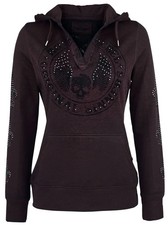 Rock Rebel by EMP Damen dunkelroter Hoodie mit Nieten