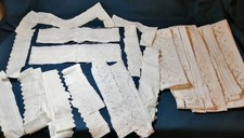 20 alte Borte Bänder Baumwolle Lochstickerei für Wäsche zum basteln