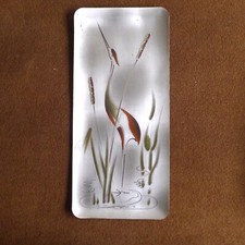 Kranich Bild Metall versilbert WMF Ikora Mid Century  35x16 cm