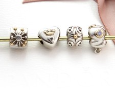 Original Pandora Charms, Bicolor Konvolut, ALE Silber 925 und Gold 585, 14K